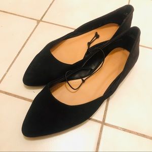 Black Suede Pointed Flats